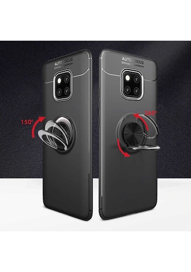 Huawei Mate 20 Pro Kılıf Yüzüklü Magnetli Ravel Case