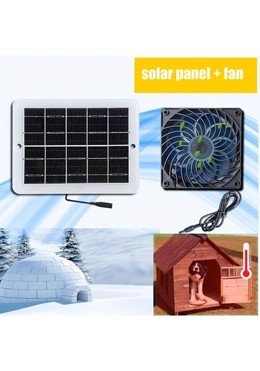Xuweiwei 5w Güneş Enerjili Fan Kiti Tavuk Kümesi Çatı Ahır Seracılık Köpek Kulübesi Havalandırma Sistemi Pil Gerekmez