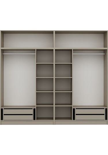 Kale 6 Kapaklı 4 İç Çekmeceli Dolap Ve Yüklük Kumtaşı Mebran İlkbahar 255cm Bej