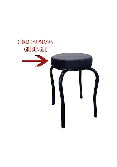 Ahtapot Tabure Antrasit Renk Babyface Kumaş Metal Boyalı Ayaklı 4 Adet