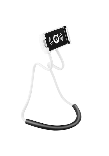 Gajeena Esnek Bükülebilir Boy Uzunlaştırılmış Plastik Telefon Tutucu - 360 Derece Döner, Dikey-yatay Kullanim, Elleri Serbest Bırakır Beyaz