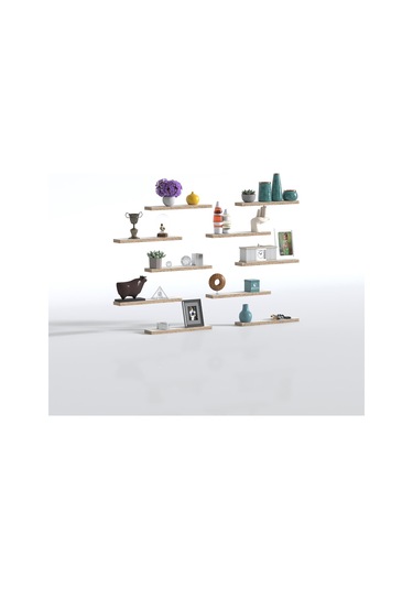 Larose Duvar Rafı Debernuş Onlu 039 07 3 Beyaz 10 Adet Duvar Rafı Süslük Eko M