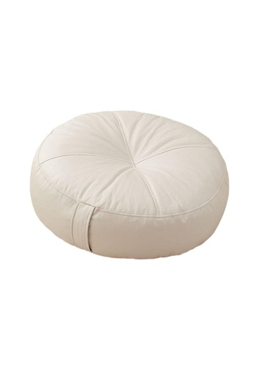 Suntek Yuvarlak Zemin Yastık Atma Oturma Yastığı Beyaz Beyaz