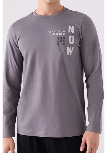 Arnetta 3144 Uzun Kol Erkek Pijama Takımı Gri