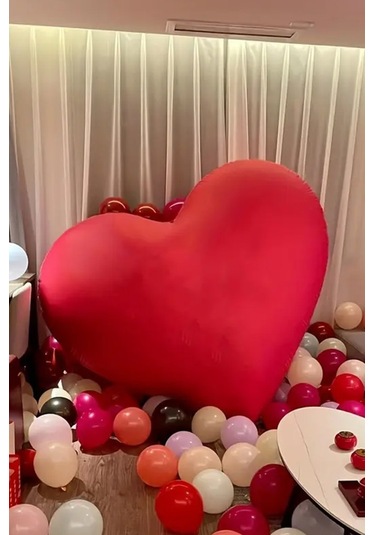 Beysüs Dev Kalp Folyo Balon 145 Cm Kırmızı