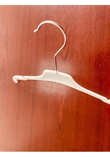 12 Adet - Beyaz Çocuk Kıyafet Askısı 33cm Beyaz