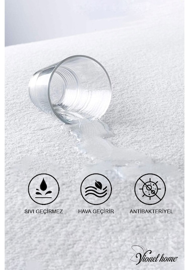 Vionel Home Pamuklu Sıvı Geçirmez Bebek Ve Çocuk Yatak Koruyucu Alez Beyaz