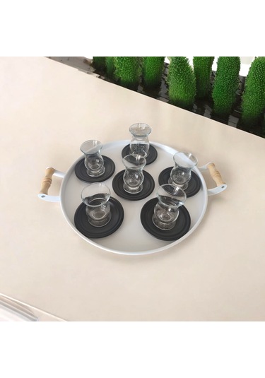 Çay Tabağı-bardak Altlığı-metal Siyah Çay Tabağı-paslanmaz K Siyah