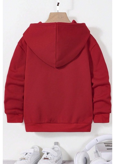 Age Of Baskılı Erkek - Kız Çocuk Rahat Kalıp Sweatshirt Kırmızı