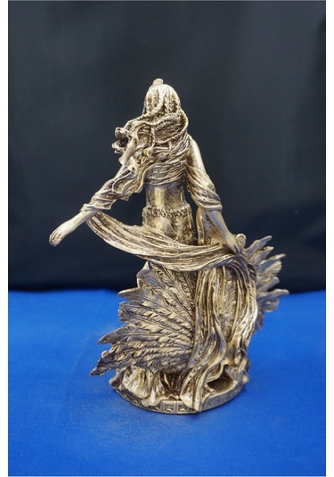 Hera Mitolojik Tanrıça Heykeli 25 Cm Dekoratif Biblo, Ev & Ofis Aksesuarı Altın