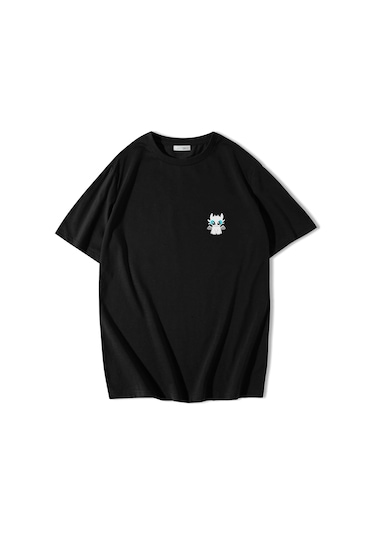 Brz Collection Unisex Oversize Light Fury Ejderhanı Nasıl Eğitirsin T-shirt Siyah