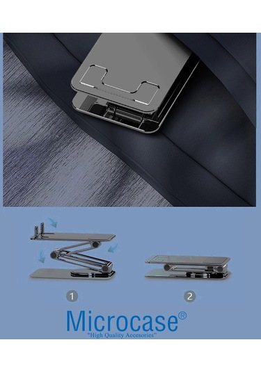 Microcase AL3758 360 Döner Uzayabilir Masaüstü Telefon Tablet Stand Metal