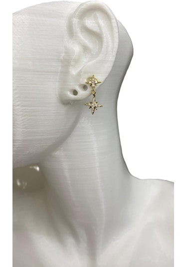 Kutup Yıldızı Tragus Pearsıng Çelik Kıkırdak Küpe 1 Adet Gümüş