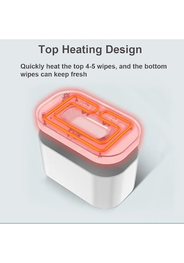 Konesam Usb Güçlü Bebek Islak Mendil Isıtıcısı, Dijital Ekranlı, 45 Sabit Sıcaklık, Yeşil Renk, Taşınabilir