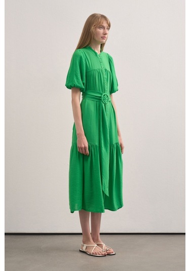 Mathilda Store Kadın Balon Kol Maxi Elbise