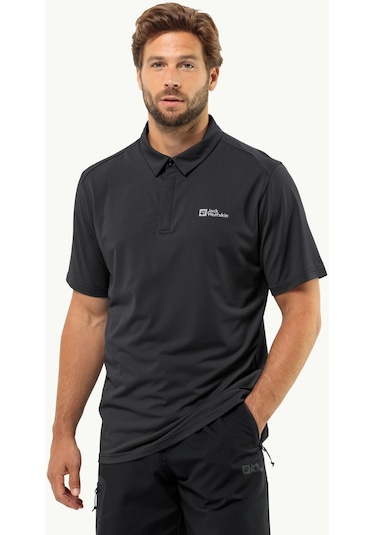 Jack Wolfskin Delgami Polo M Erkek T-shirt-28385-siyah Siyah