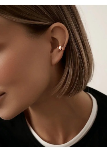 Zoloto Russkih 925 Ayar Gümüş Kaplama Mono Küpe, Delme Gerektirmeyen Kafse Küpe 223122436 Altın