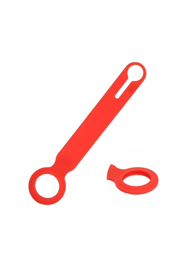 Wozlo Airtag Uyumlu Uyumlu Koruyucu Silikon Kılıf Anahtarlık - Silikon Koruma Kılıfı - Kırmızı