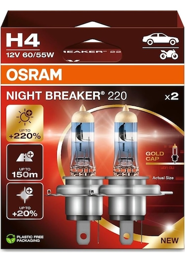 H4 Night Breaker 220 12v %220 Fazla Işık