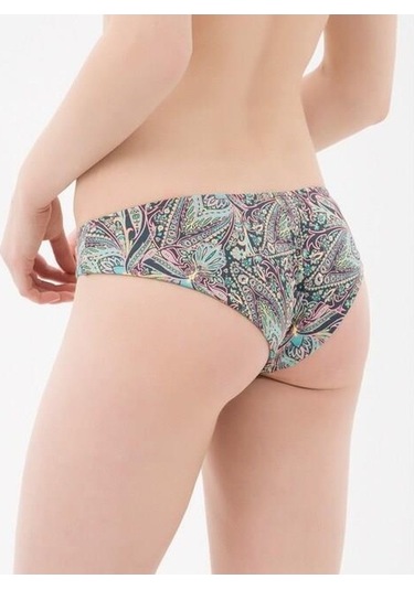 Deep Beach Şal Desenli Renkli Astarlı Bikini Altı Db200507ba 001
