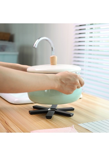 Gajeena Küçük Ev Aletleri Isıya Dayanıklı Fırın Matı Black Foldable Isıl Yalıtım Mutfak Minderi Anti-yanık Yemek Masası Minderi Siyah Paket