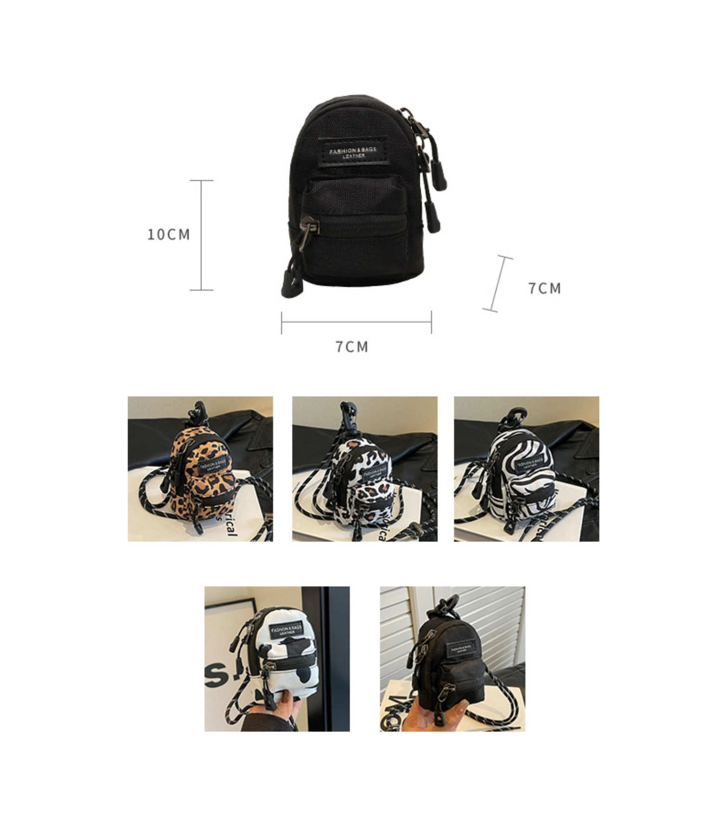 Yuntech01 Küçük Çanta: Mini Çok Amaçlı, Tek Omuz/üst Çapraz Taşıma, Anahtar/kulaklık Saklama, Siyah Desenli Kumaş Çanta Siyah