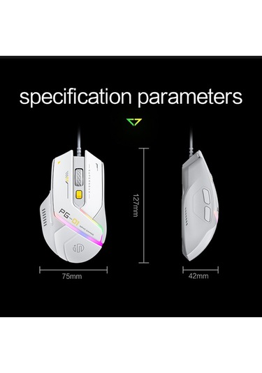 Inphıc Pg1 Usb Kablolu E-spor Oyun Mouse Rgb Işık Bilgisayar Dizüstü Fare
