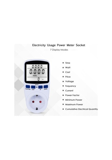 Besthome1 Elektrik Tüketim Ölçer - Watt, Volt, Amper Ve Kwh Takip - Eu Fişli