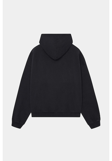Emoji Siyah Hoodie - Oversize Streetwear Pamuklu Sweatshirt Siyah