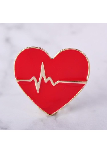 Blucome Kırmızı Emaye Aşk Kalp Atışı Şekli Broş Korsaj Doktor Hemşire Hastane Rozeti Özel Tasarım Kalpler Broş Yaka Klip Kırmızı