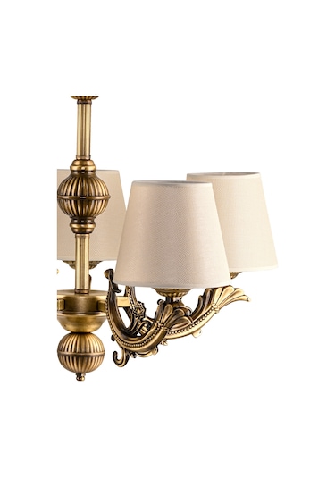 Dede Beş Kollu Sava Zamak Avize Eskitme Şapkalı Eskitme