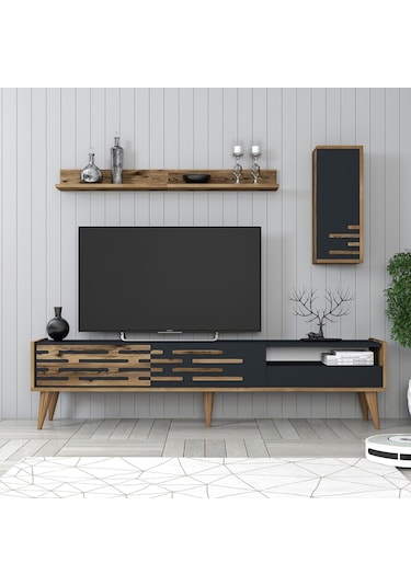 Variant Valensiya Tv Ünitesi Ve Orta Sehpa Takımı - Ceviz / Antrasit