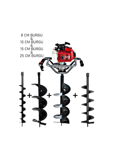 Ablacks C-52 Ultra Lüks Toprak Burgu Makinesi 8 - 10 - 15 -25 CM 4 Burgulu