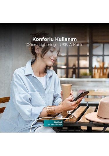 Ttec Siyah iphone Uyumlu Şarj Kablosu