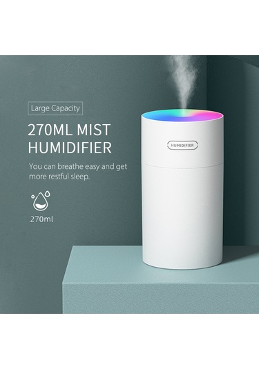 Padalink Ev Kullanıma Usb Renkli Led Işıklı Sessiz Nemlendirici, Nano Sprey Teknolojisi, Otomatik Kapatma, 2 Mod Sürekli/aralıklı - Gri
