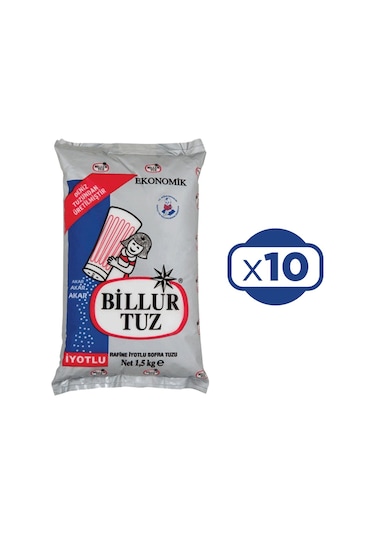 Billur Tuz Rafine İyotlu 10 x 1500 G