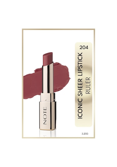 Note Cosmetique Iconic Sheer Lipstick Nemlendirici Parlak Ruj 204 Ruler - Pembe