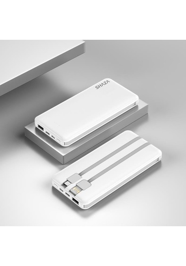 Shaza 10.000 Mah 4in1 Smart Chip Powerbank Beyaz
