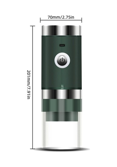 Novahub 5 Seviyeli Taşınabilir Kahve Değirmeni: Otomatik Durdurma, Şarj Edilebilir, Hafif, Pratik Siyah Siyah