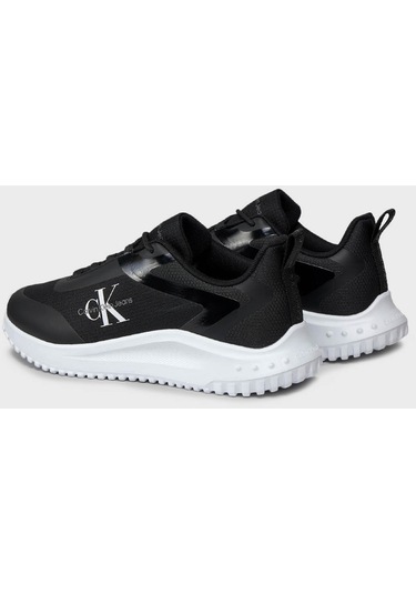 Calvin Klein Logolu Sneaker YM0YM00968 0GM Erkek Ayakkabı Siyah - Beyaz