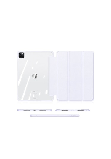 Dux Ducis Apple Uyumlu iPad  Pro 12.9 2022-2021-2020-2018 Kapaklı Kılıf Pembe