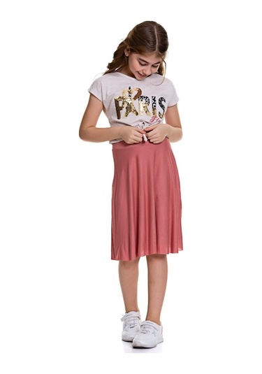 Aymeravm - Baskılı Kız Çocuk Elbise - Cck2706Ga Pudra