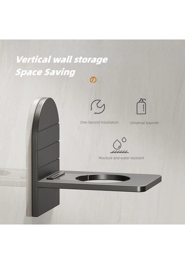 Black-1pc-no-punch Duvar Dikey Depolama Asılı Raf Duş Jeli El Temizleyici Tutucu Mutfak Duvara Monte Deterjan Asılı Raf