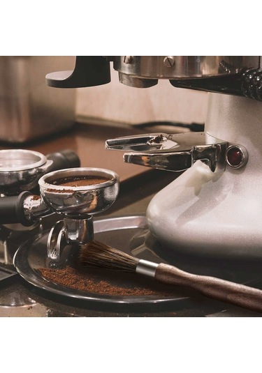 Lemestar Espresso Makinesi Ve Kahve Değirmeni Temizleme Fırçası - Doğal Yaban Domuzu Tüyü, Ceviz Ağacı Sapı Ve Deri Askı Diğer