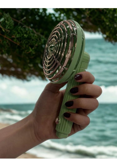 Fy060 Taşınabilir Masaüstü Ve El Yeşil Usb Fan