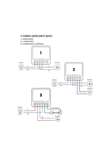 Aubess Akıllı Mini Anahtar Role 1 Kanal Çıkış, 2 Anahtar Girişi