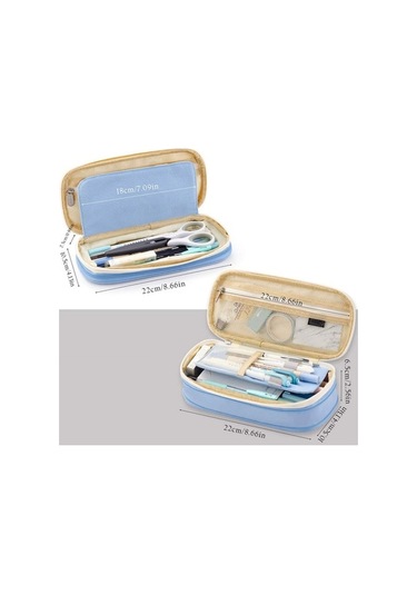 Aoyingnettech Kurşun Kılıflı Kalem Depolama Çantası Büyük Kapasiteli Gz Mavi