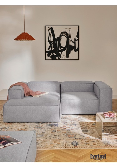 Most Mollis Plus Sol Köşe 2 Modül Köşe Koltuk 32 Gri Keten Kumaş