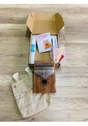 Puka Pk-2eq Koa Ağacı Profesyonel Jak Girişli Kalimba Seti