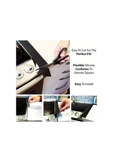 Xuweiwei Isıya Dayanıklı 2 Parça Beyaz Silikon Ocak Aralık Kapağı